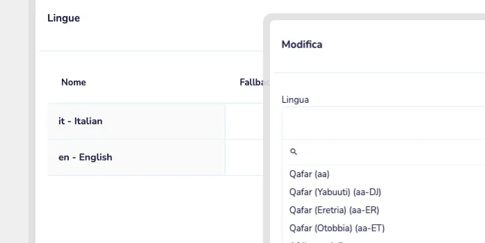Supporto multilingua