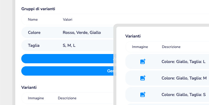 Gestione delle varianti di prodotto